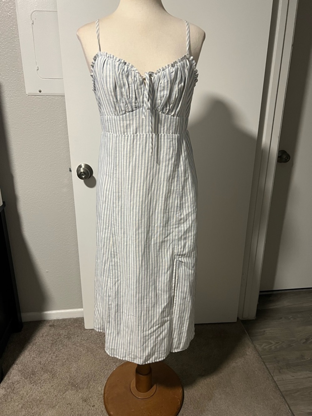 Lucky Brand Blue and White Striped Midi Dress